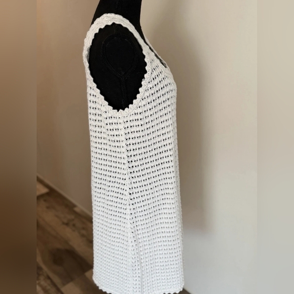 White Crochet Tank Dress - Picture 2 of 4